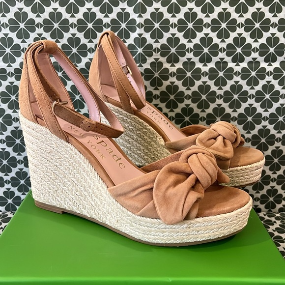 ♠️kate spade Tianna Platform Wedges, Bungalow Brown NIB - Picture 6 of 12
